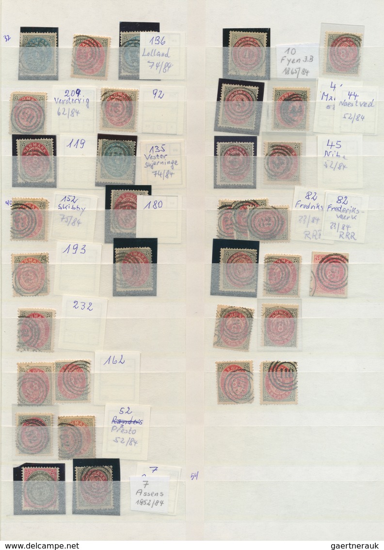 26278 Dänemark - Stempel: 1875ff, NUMERAL CANCELLATIONS Chiefly On 8ö. Red/grey (and Some 4ö. Blue/grey), - Machines à Affranchir (EMA)