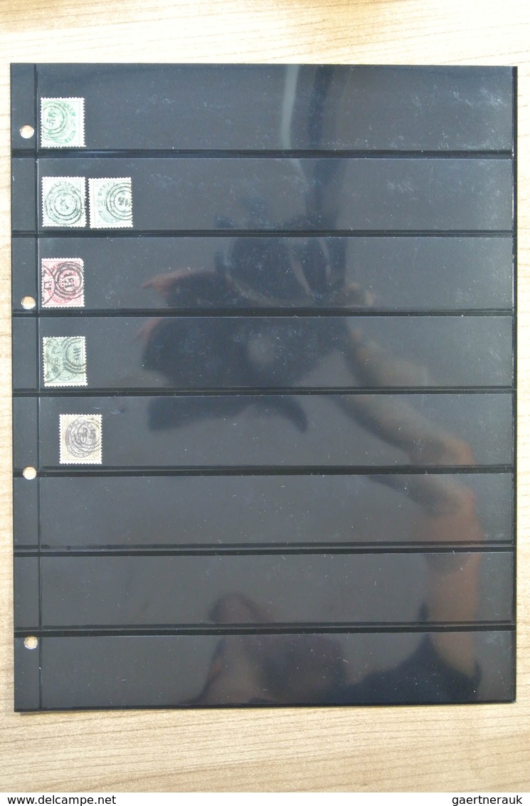 26280 Dänemark - Stempel: Lot of over 280 stamps of Denmark with numeral cancels on stockpages in folder.