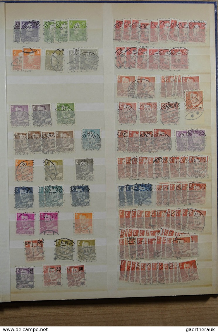 26281 Dänemark - Stempel: Stockbook with hundreds of stamps of Denmark, specially collected for nice and c