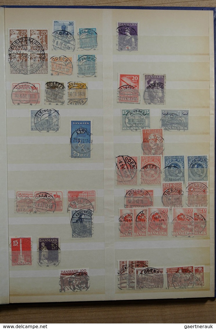 26281 Dänemark - Stempel: Stockbook with hundreds of stamps of Denmark, specially collected for nice and c