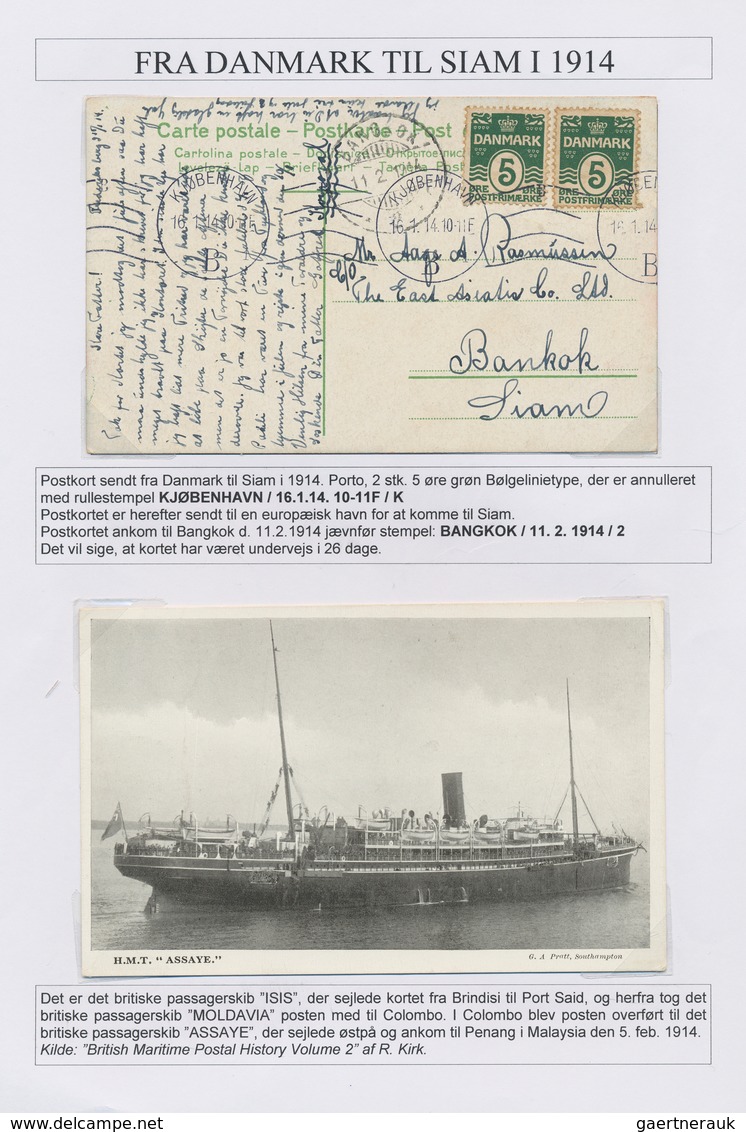 26283 Dänemark - Besonderheiten: 1913/1914, Four Leaves From The Collection "FRA DANMARK TIL SIAM 1914" In - Autres & Non Classés