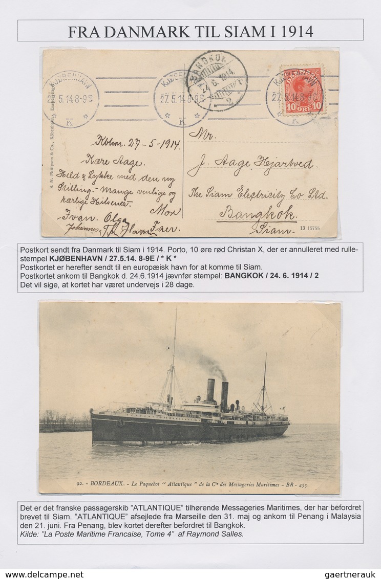 26283 Dänemark - Besonderheiten: 1913/1914, Four Leaves From The Collection "FRA DANMARK TIL SIAM 1914" In - Autres & Non Classés