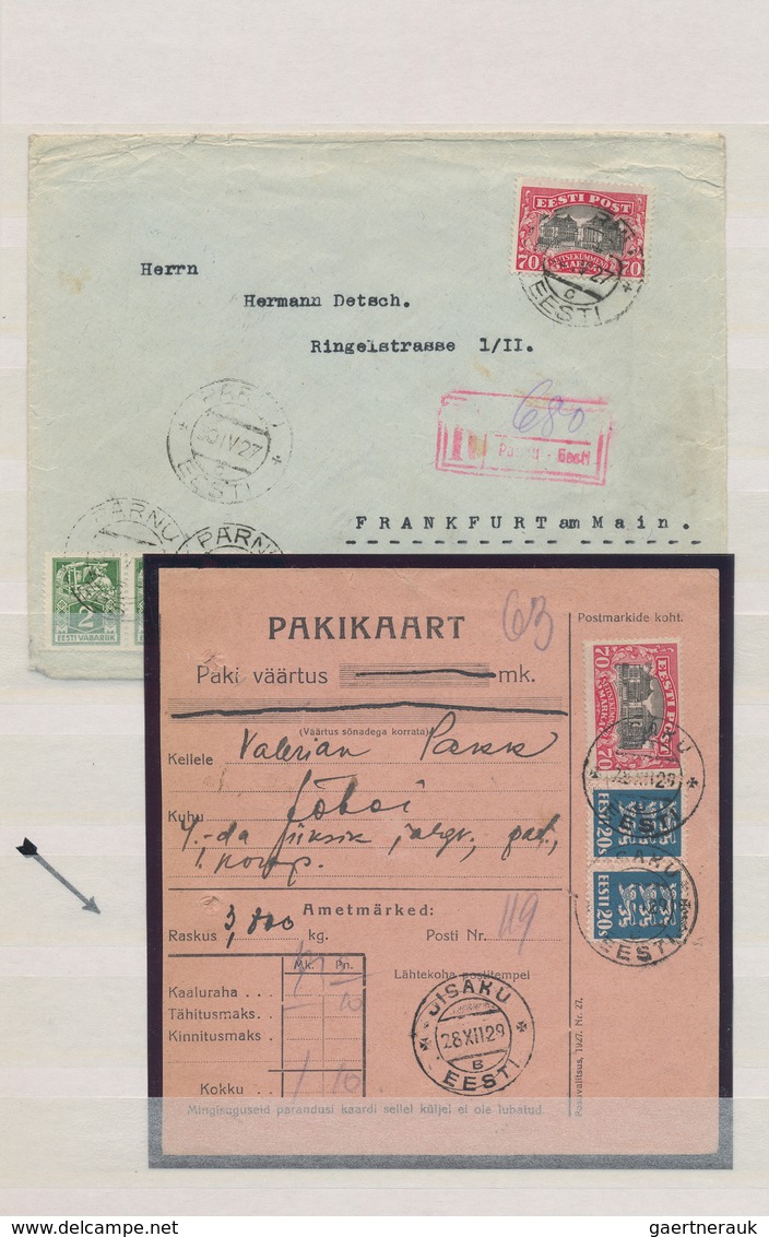 26284 Estland: 1801/2003, postgeschichtliche Sammlung mit über 170 Briefe/Ganzsachen/Paketkarten, etc. sow