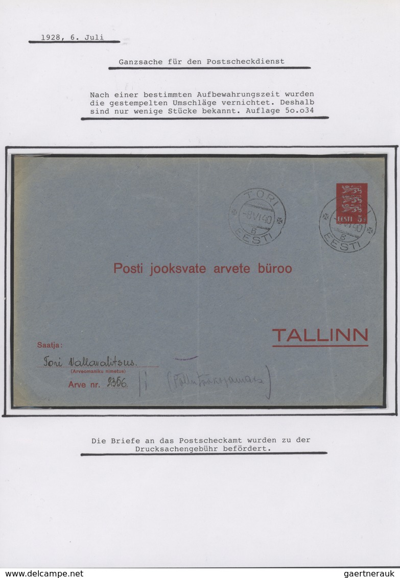 26285 Estland: 1858/1994, Sammlung Von Etwa 40  Ganzsachen Und Ca. 100 (teils Besseren) Belegen Ab Vorphil - Estonie