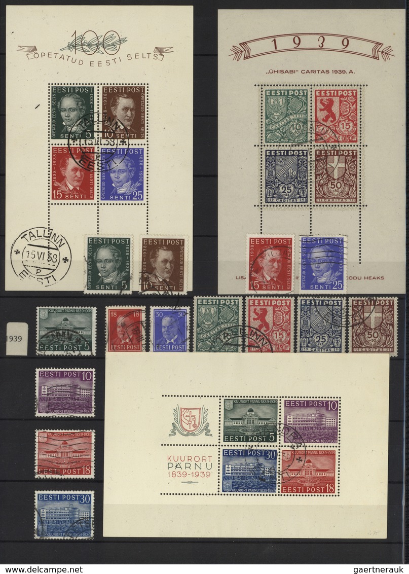 26287 Estland: 1918/1940, Augenscheinlich In Den Hauptnummern Komplette Sammlung Auf Steckseiten Mit Allen - Estonie