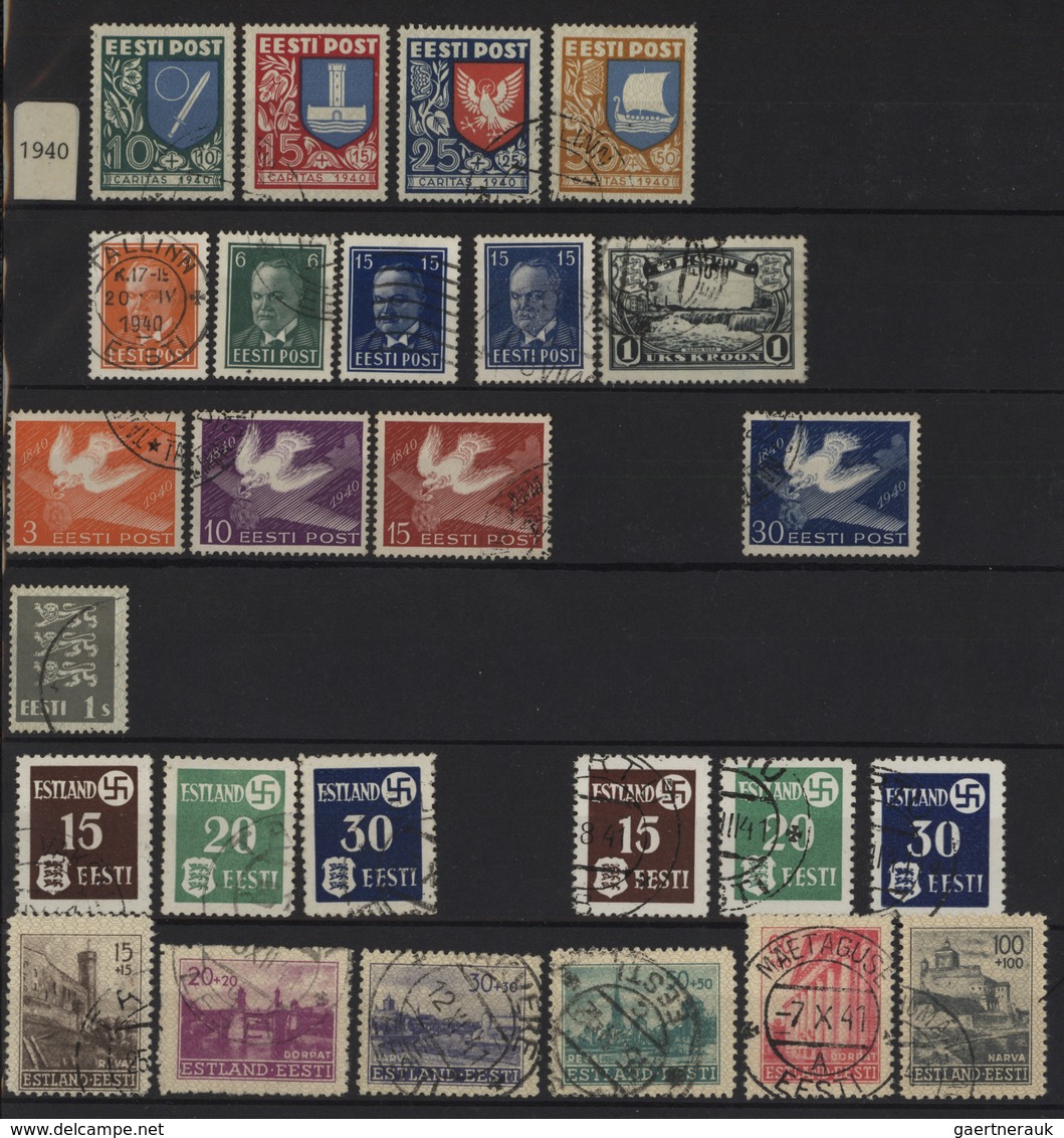 26287 Estland: 1918/1940, Augenscheinlich In Den Hauptnummern Komplette Sammlung Auf Steckseiten Mit Allen - Estonie