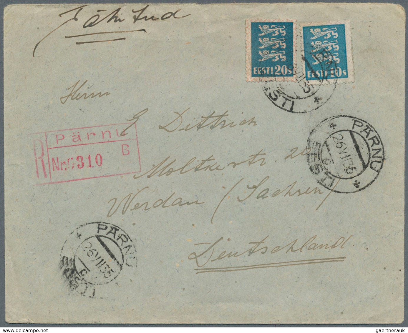 26292 Estland: 1919/1941, Very Useful And Varied Lot Of About 100 Letters And Cards Including Airmail, Reg - Estonie