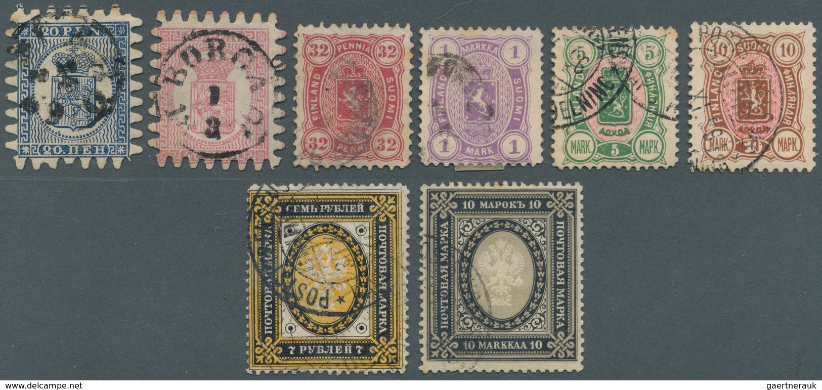 26305 Finnland: 1850/ca. 1960: Small Collection Starting With 9 Rouletted Stamp In Different Quality As Al - Brieven En Documenten