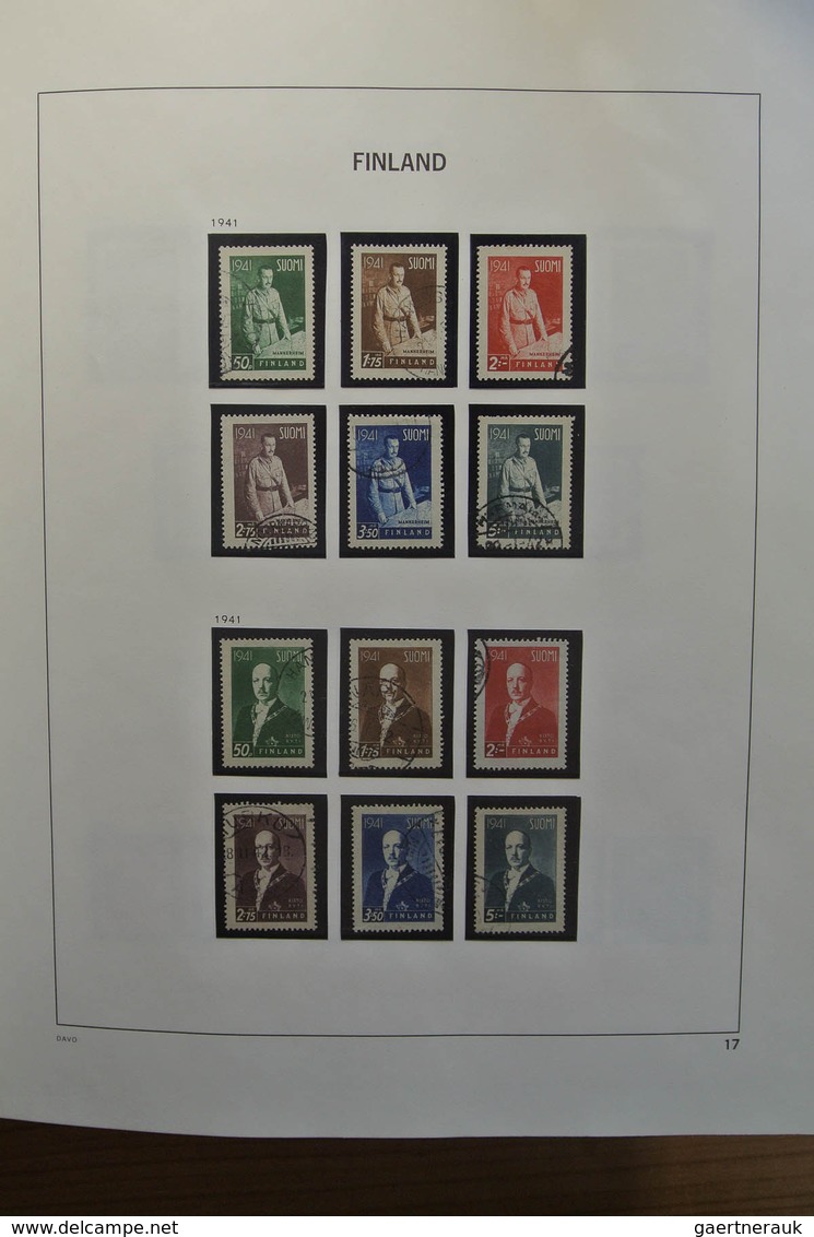 26306 Finnland: 1856-1988. Nicely filled, used collection Finland 1856-1988 in Davo album. Collection incl