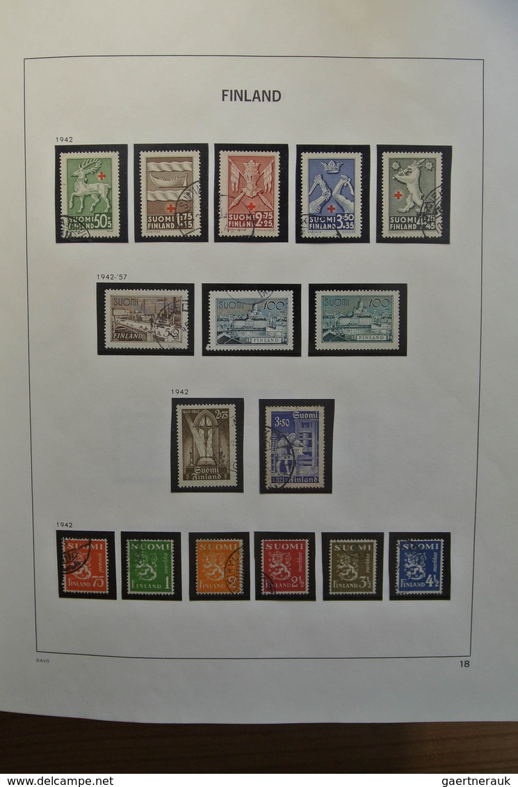 26306 Finnland: 1856-1988. Nicely filled, used collection Finland 1856-1988 in Davo album. Collection incl