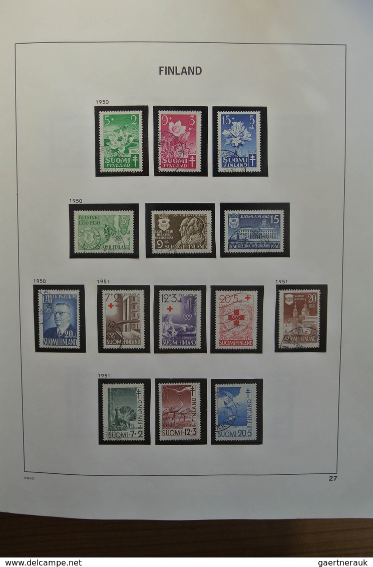 26306 Finnland: 1856-1988. Nicely filled, used collection Finland 1856-1988 in Davo album. Collection incl