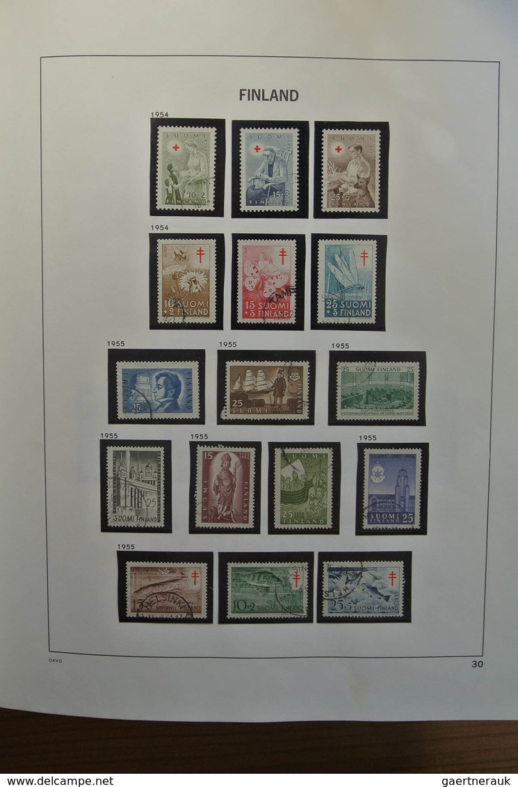 26306 Finnland: 1856-1988. Nicely filled, used collection Finland 1856-1988 in Davo album. Collection incl