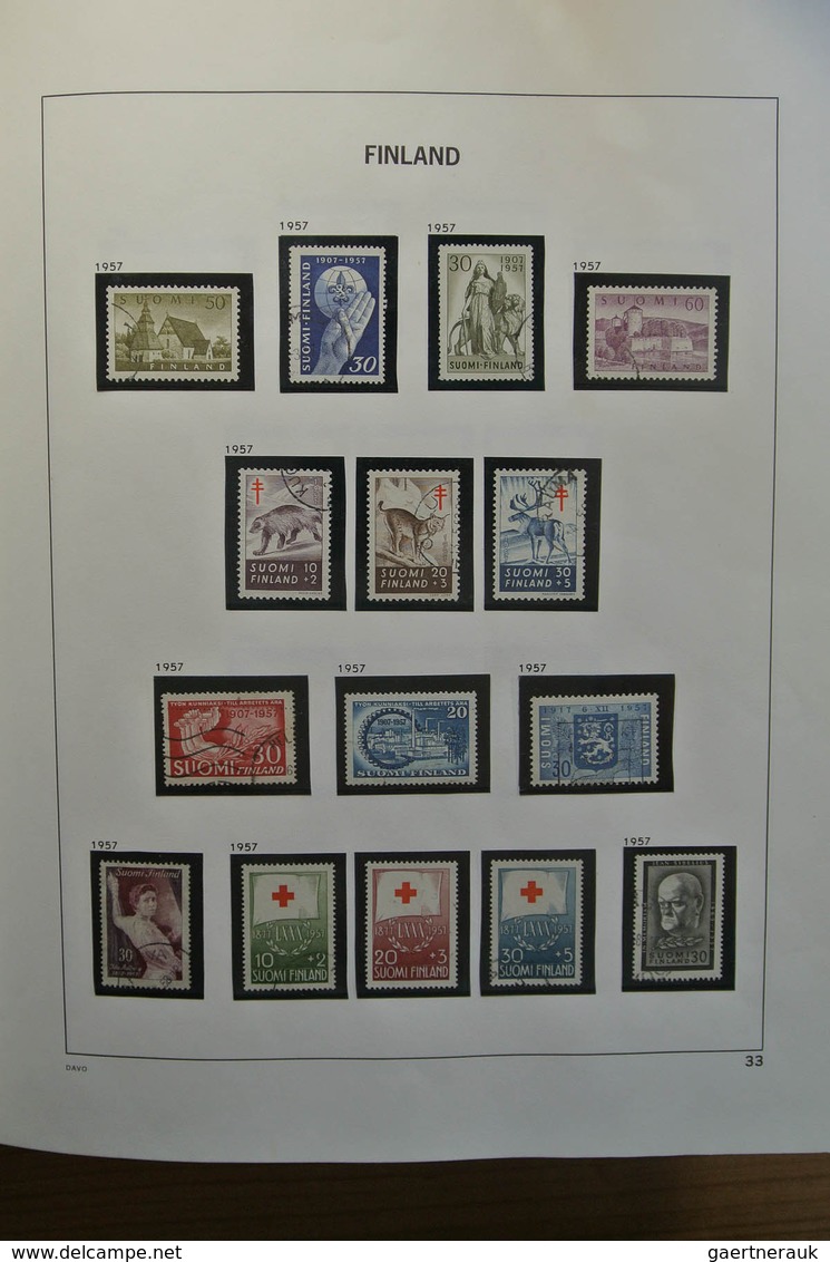 26306 Finnland: 1856-1988. Nicely filled, used collection Finland 1856-1988 in Davo album. Collection incl