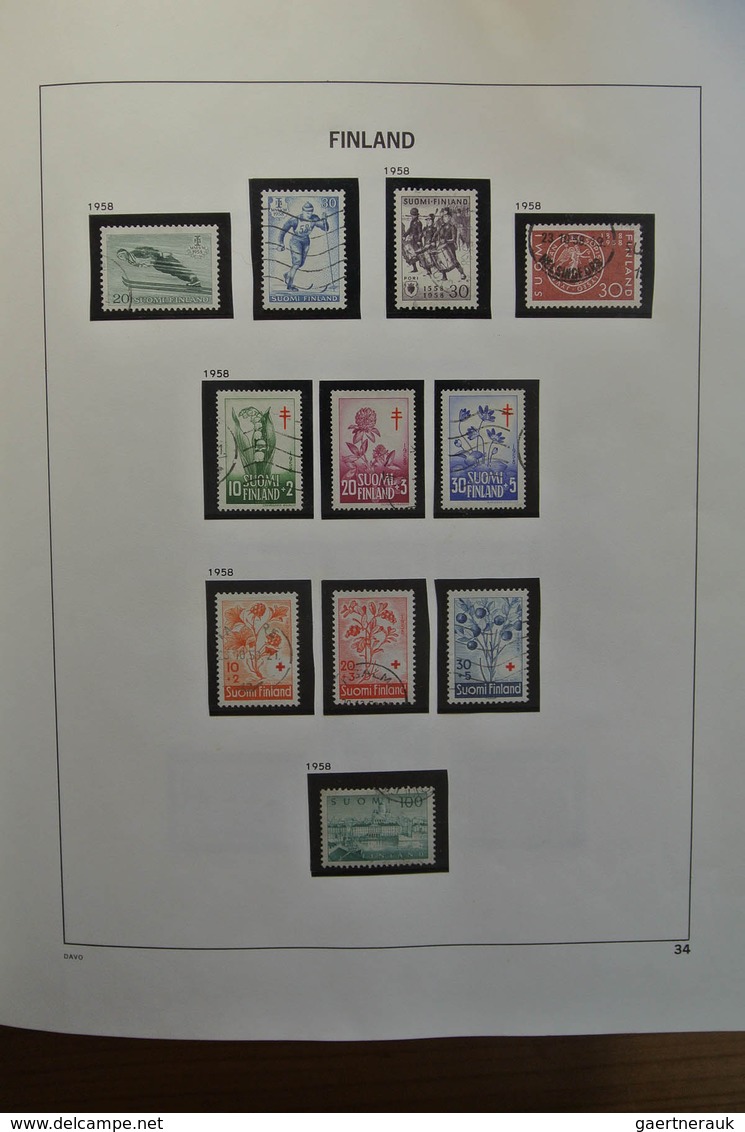 26306 Finnland: 1856-1988. Nicely filled, used collection Finland 1856-1988 in Davo album. Collection incl