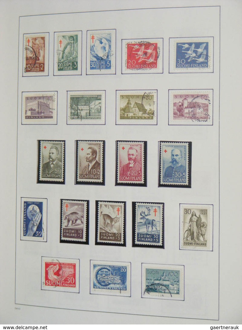 26313 Finnland: 1860-2010. MNH, mint hinged and used collection Finland 1860-2010 in 2 blanco Davo albums.