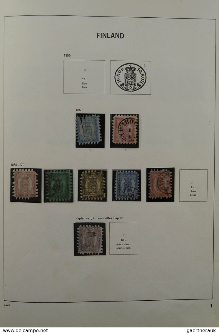 26314 Finnland: 1860-2002. MNH, Mint Hinged And Used Collection Finland 1860-2002 In Davo Album And 2 Stoc - Lettres & Documents