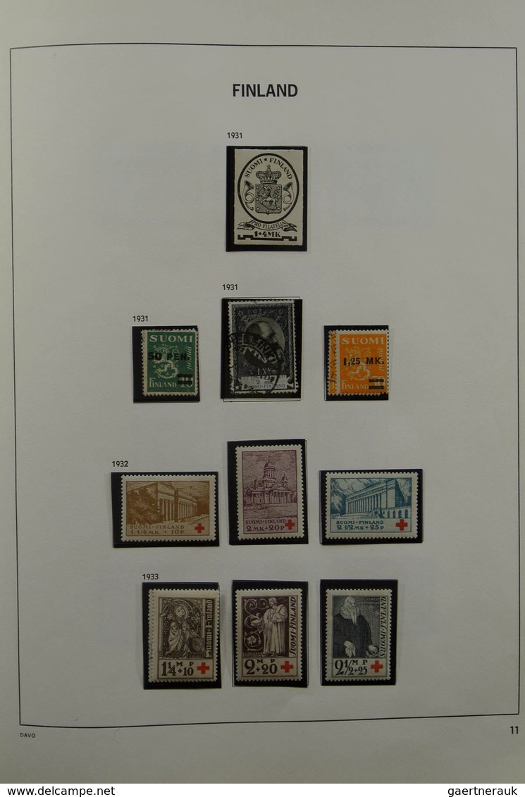 26314 Finnland: 1860-2002. MNH, Mint Hinged And Used Collection Finland 1860-2002 In Davo Album And 2 Stoc - Lettres & Documents