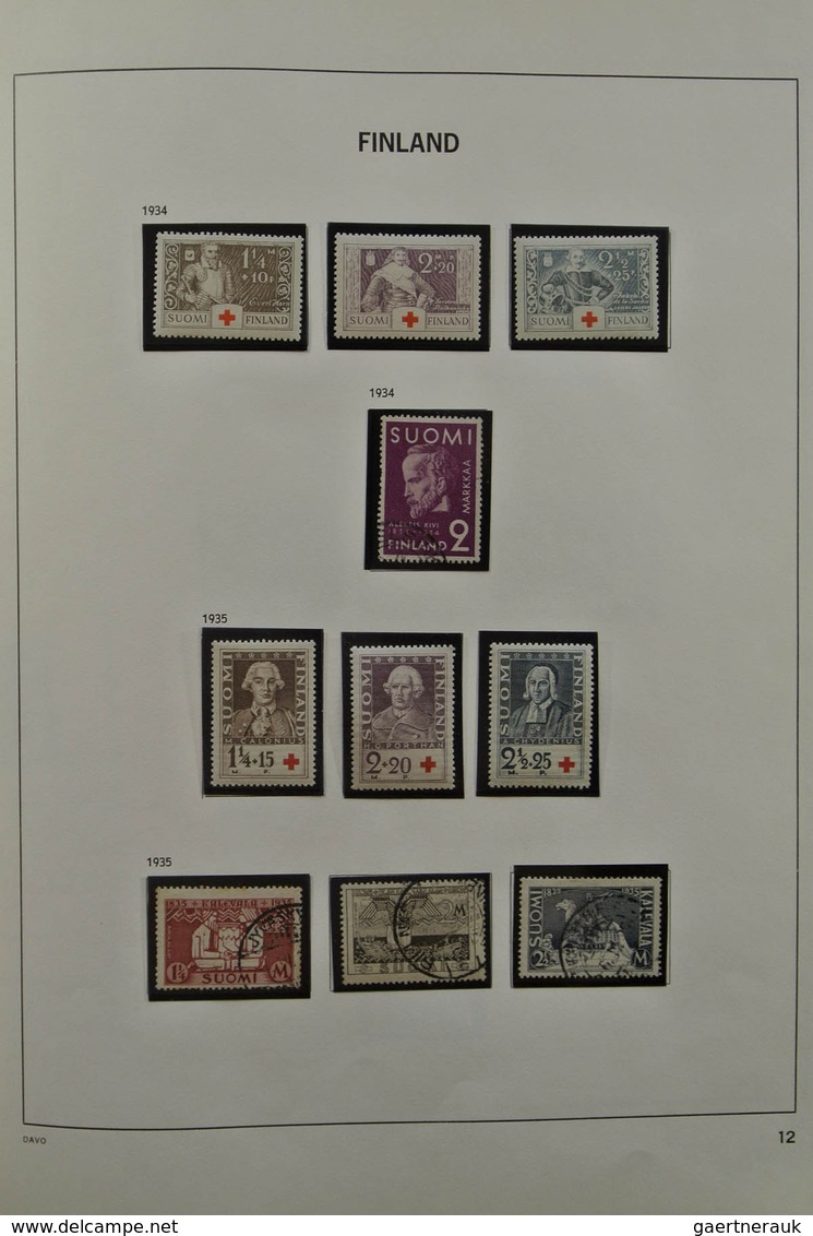 26314 Finnland: 1860-2002. MNH, Mint Hinged And Used Collection Finland 1860-2002 In Davo Album And 2 Stoc - Lettres & Documents