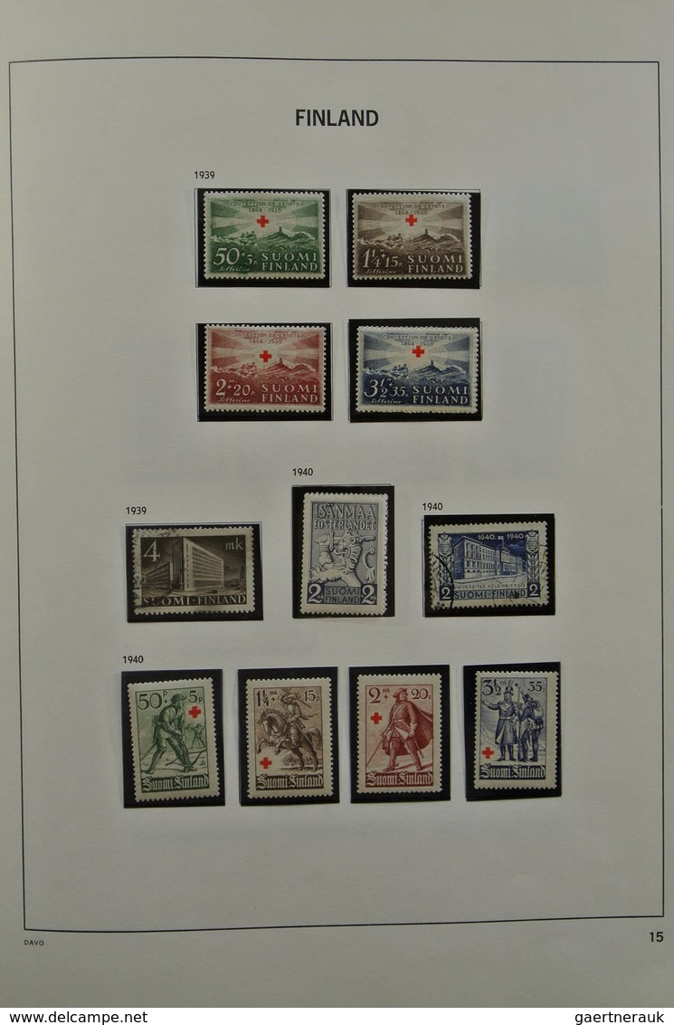 26314 Finnland: 1860-2002. MNH, mint hinged and used collection Finland 1860-2002 in Davo album and 2 stoc