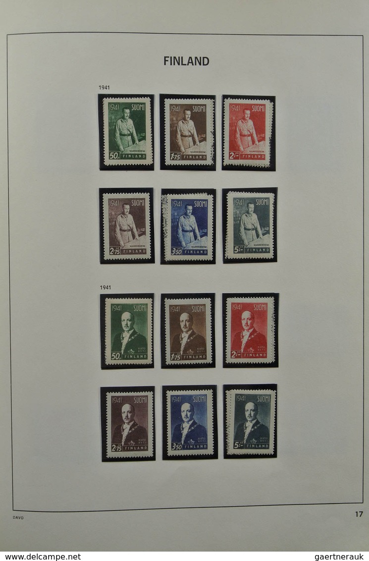 26314 Finnland: 1860-2002. MNH, mint hinged and used collection Finland 1860-2002 in Davo album and 2 stoc