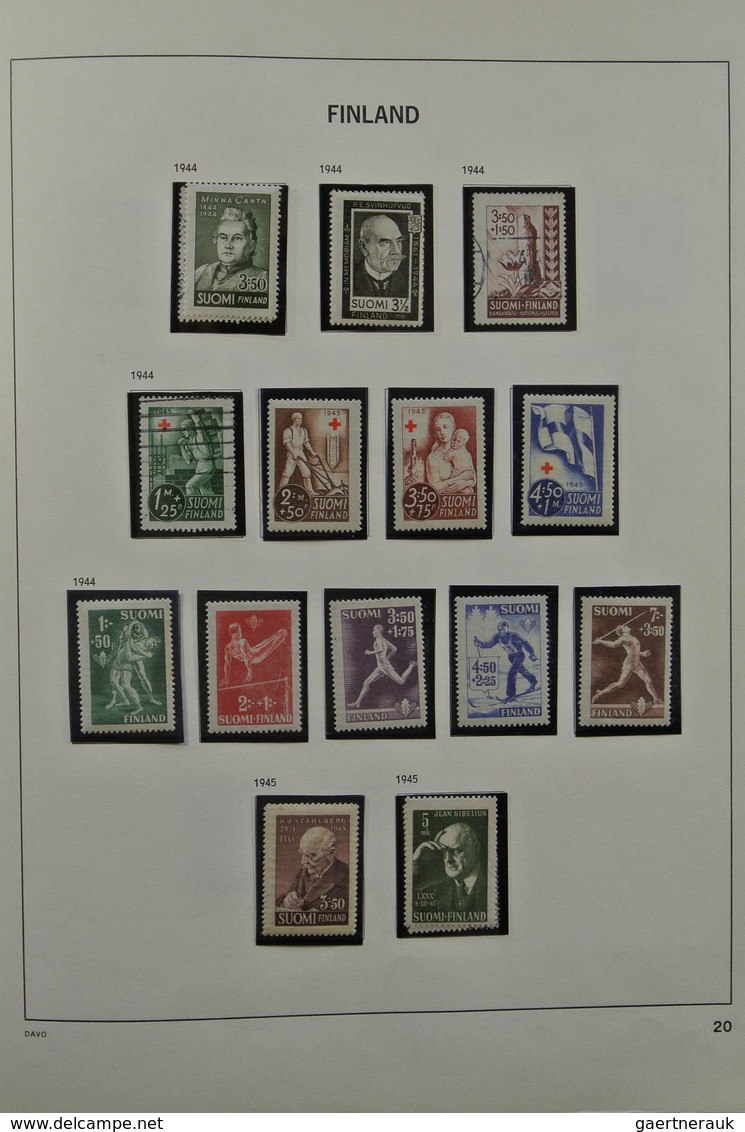 26314 Finnland: 1860-2002. MNH, mint hinged and used collection Finland 1860-2002 in Davo album and 2 stoc