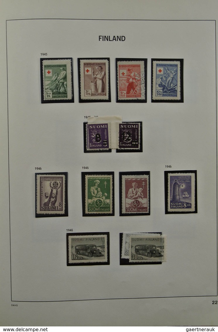 26314 Finnland: 1860-2002. MNH, mint hinged and used collection Finland 1860-2002 in Davo album and 2 stoc