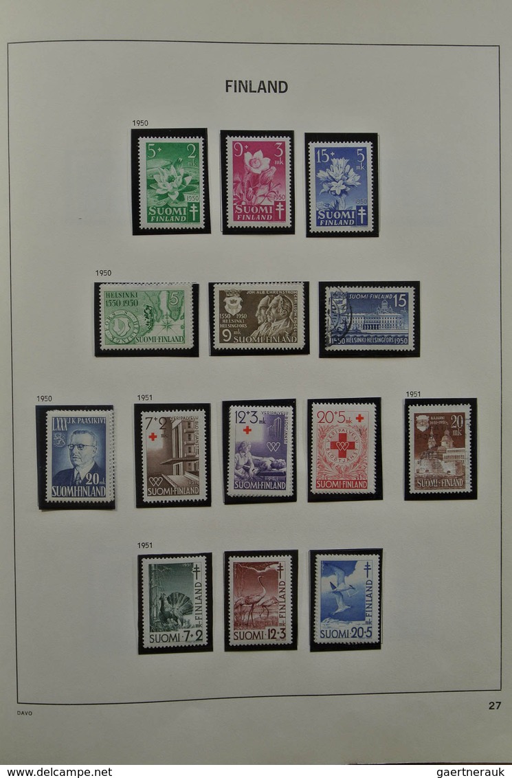 26314 Finnland: 1860-2002. MNH, mint hinged and used collection Finland 1860-2002 in Davo album and 2 stoc