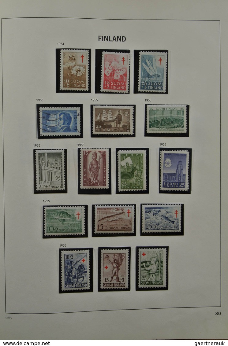 26314 Finnland: 1860-2002. MNH, mint hinged and used collection Finland 1860-2002 in Davo album and 2 stoc