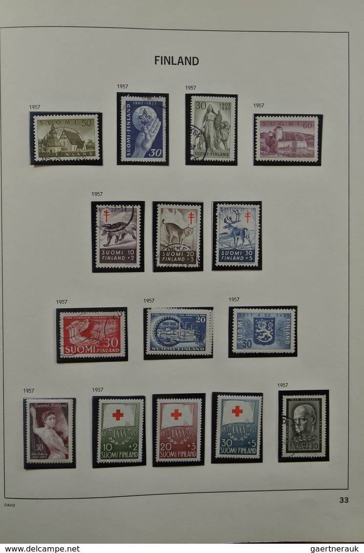 26314 Finnland: 1860-2002. MNH, mint hinged and used collection Finland 1860-2002 in Davo album and 2 stoc