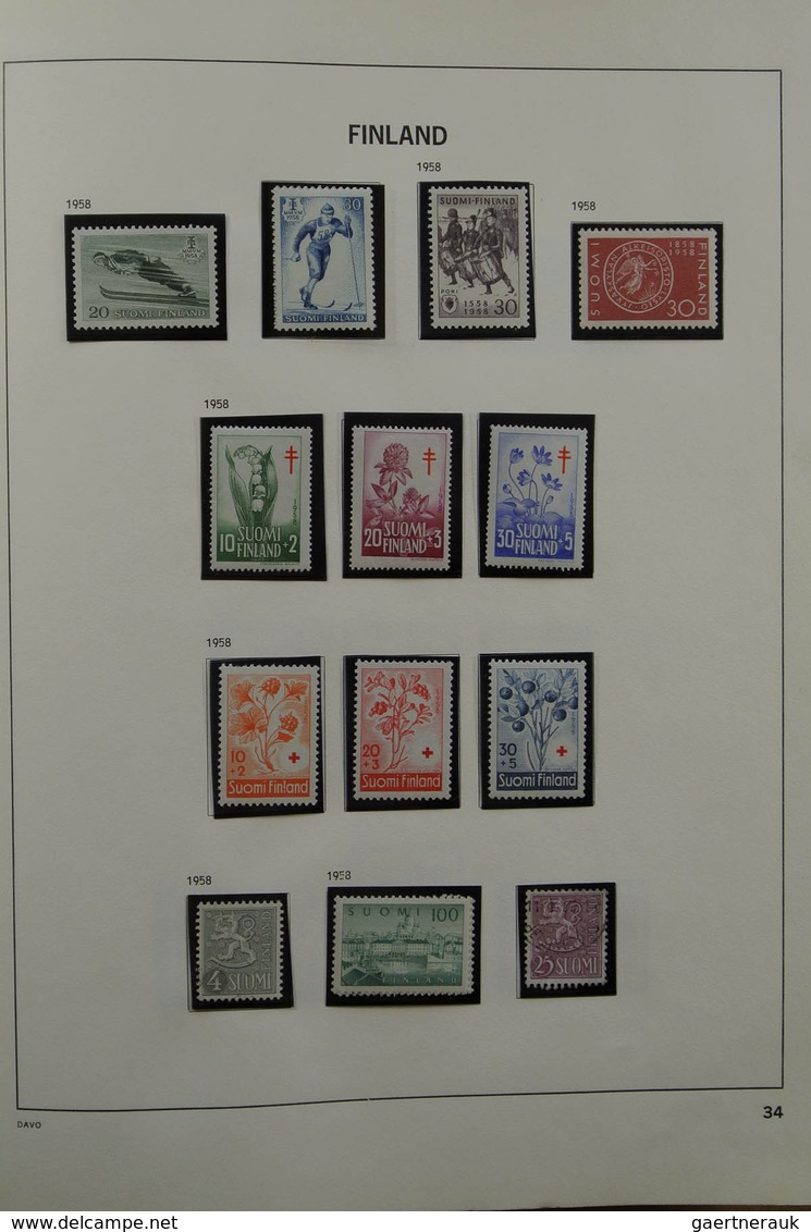 26314 Finnland: 1860-2002. MNH, mint hinged and used collection Finland 1860-2002 in Davo album and 2 stoc