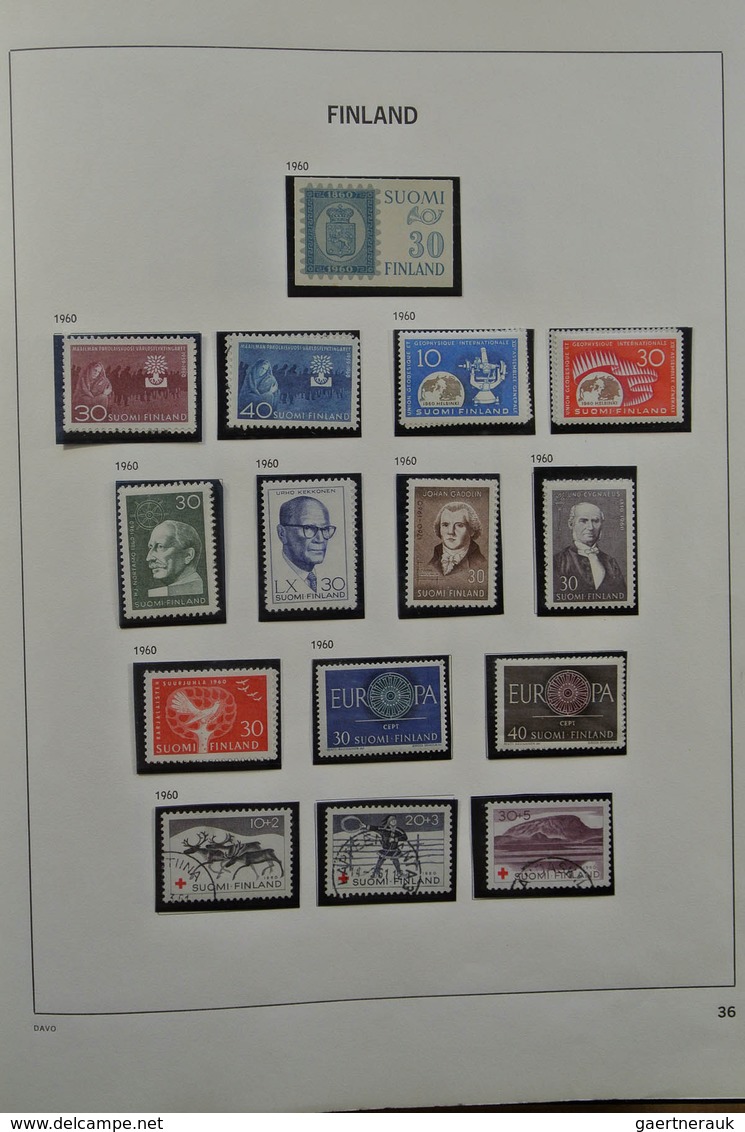 26314 Finnland: 1860-2002. MNH, mint hinged and used collection Finland 1860-2002 in Davo album and 2 stoc