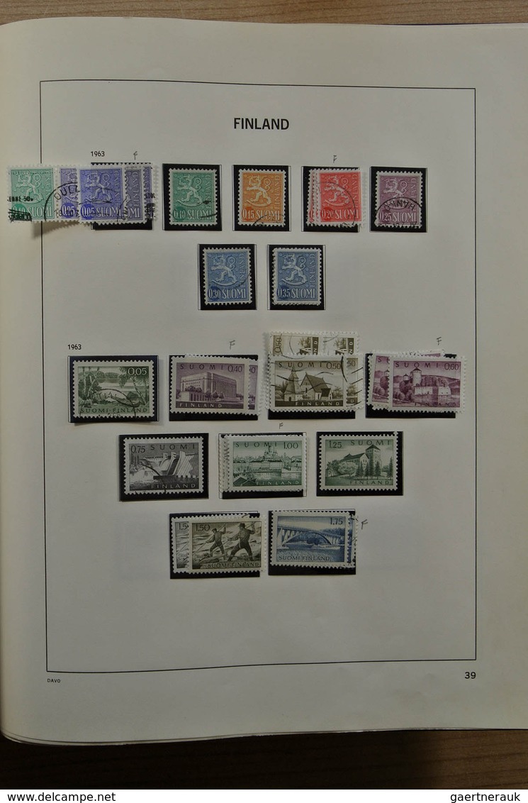 26314 Finnland: 1860-2002. MNH, mint hinged and used collection Finland 1860-2002 in Davo album and 2 stoc