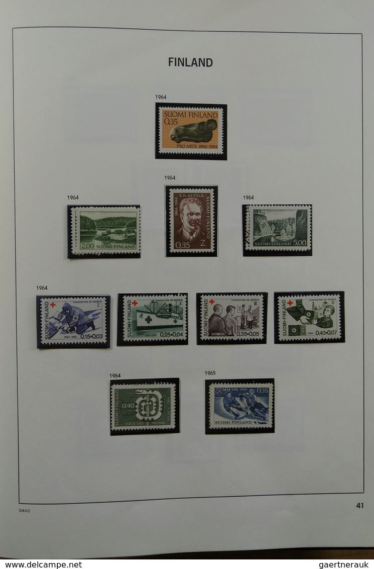 26314 Finnland: 1860-2002. MNH, mint hinged and used collection Finland 1860-2002 in Davo album and 2 stoc