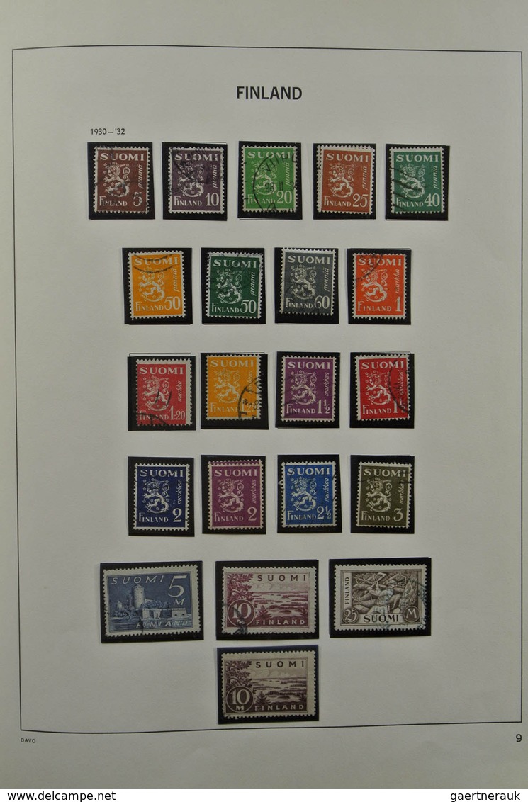 26314 Finnland: 1860-2002. MNH, mint hinged and used collection Finland 1860-2002 in Davo album and 2 stoc