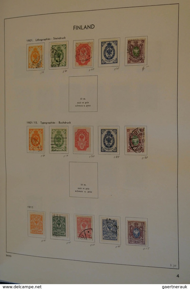 26315 Finnland: 1866/1995: MNH, Mint Hinged And Used Collection Finland 1866-1995 In Davo Album. Well Fill - Lettres & Documents