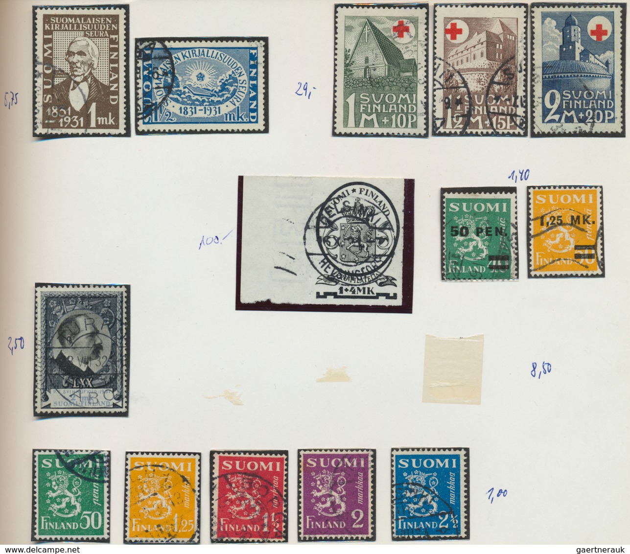 26316 Finnland: 1866/1950, Basic Collection In Used Condition From Beginning With Some Better Items In A S - Lettres & Documents