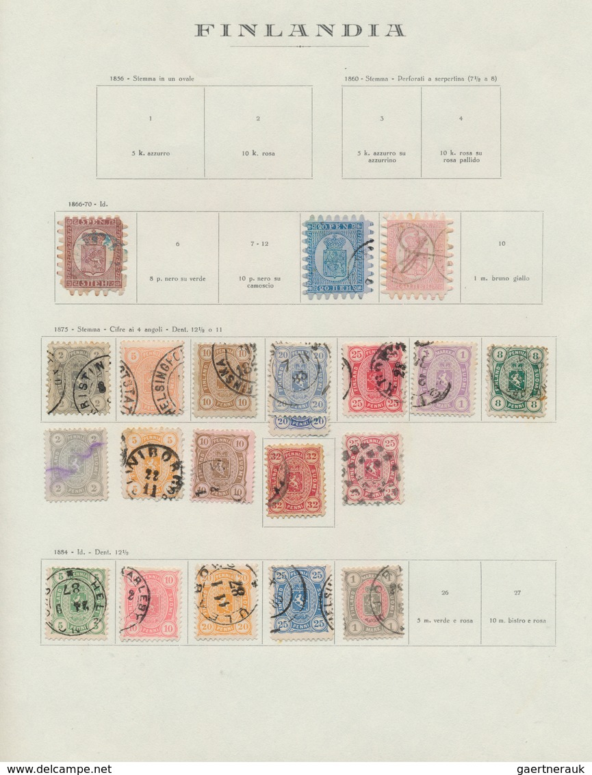 26317 Finnland: 1866/1941, Used And Mint Collection On Album Pages, From Three Copies Rouletted Stamps, Fo - Lettres & Documents