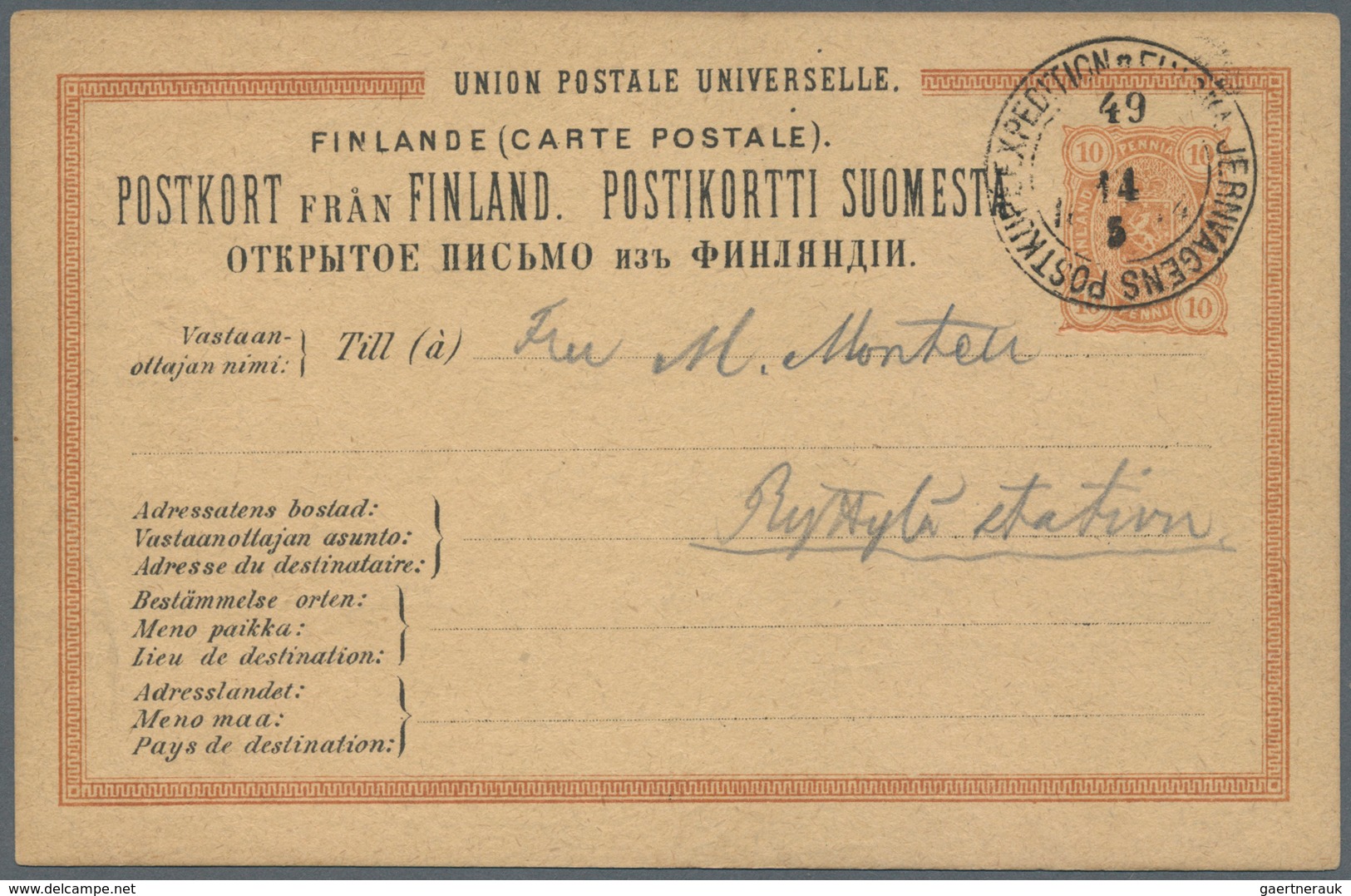 26338 Finnland - Stempel: 1880/1950, Gut 1000 Belege Mit Schwerpunkt Bei Den Stempeln. Dabei Paketkarten A - Autres & Non Classés