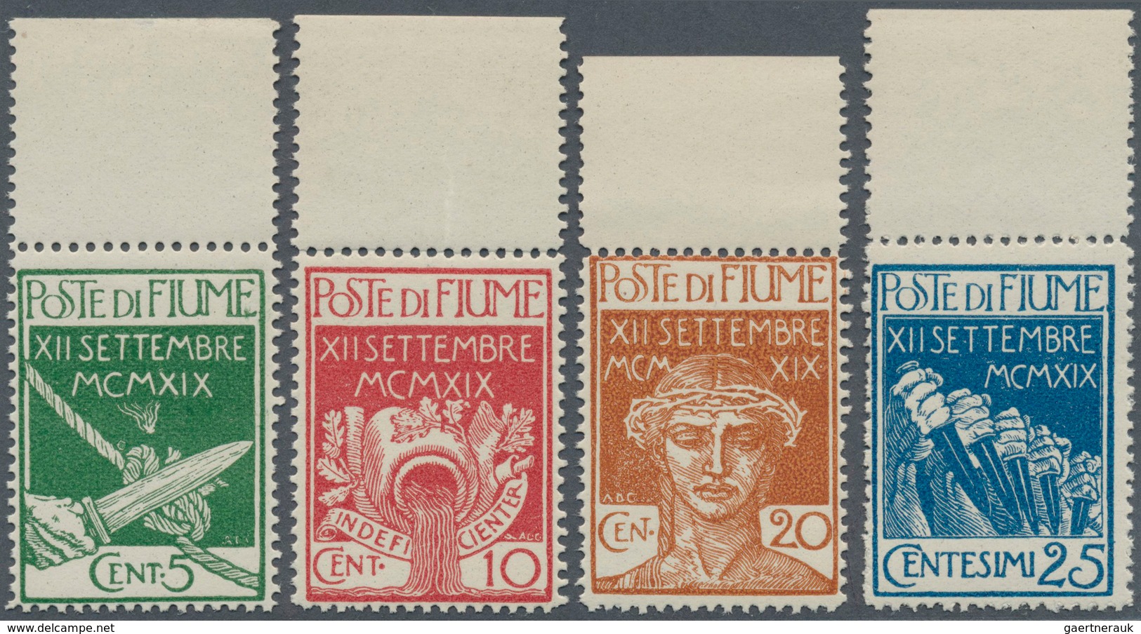 26346 Fiume - Militärpostmarken: 1920, 1st Anniversary Of Occupation Four Stamps In Different Quantities I - Fiume