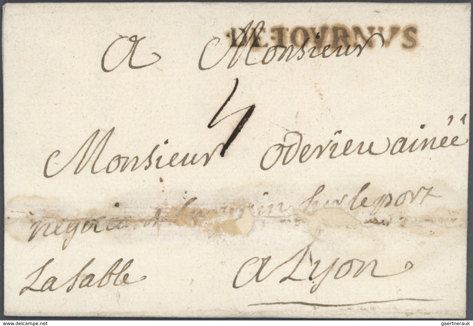 26349 Frankreich - Vorphilatelie: 1744/1791 ca., useful lot of 160 folded letters with cancellations of th