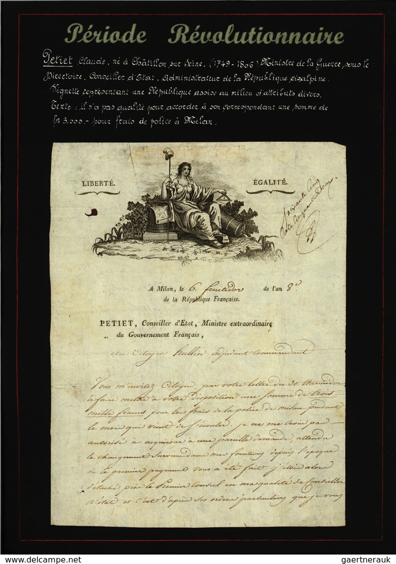 26352 Frankreich - Vorphilatelie: 1797/1805 (ca.) Collection of approx. 200 letters (letter contents)inclu