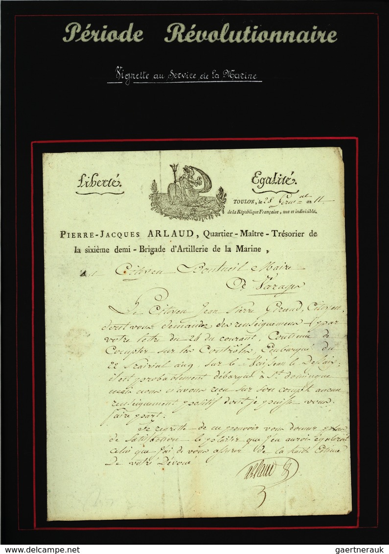 26352 Frankreich - Vorphilatelie: 1797/1805 (ca.) Collection of approx. 200 letters (letter contents)inclu