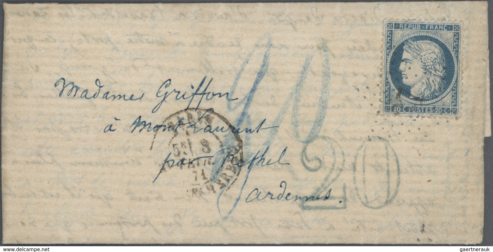 26357 Frankreich: 1781/1906, Sammlung Mit über 100 Briefen, Karten Und Ganzsachen Ab Vorphila Mit Schwerpu - Oblitérés