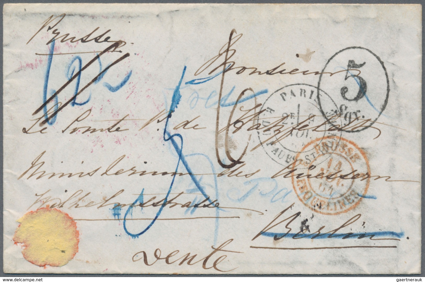 26361 Frankreich: 1811/1871, lot of 30 stampless covers from some pre-philately, showing a lovely selectio