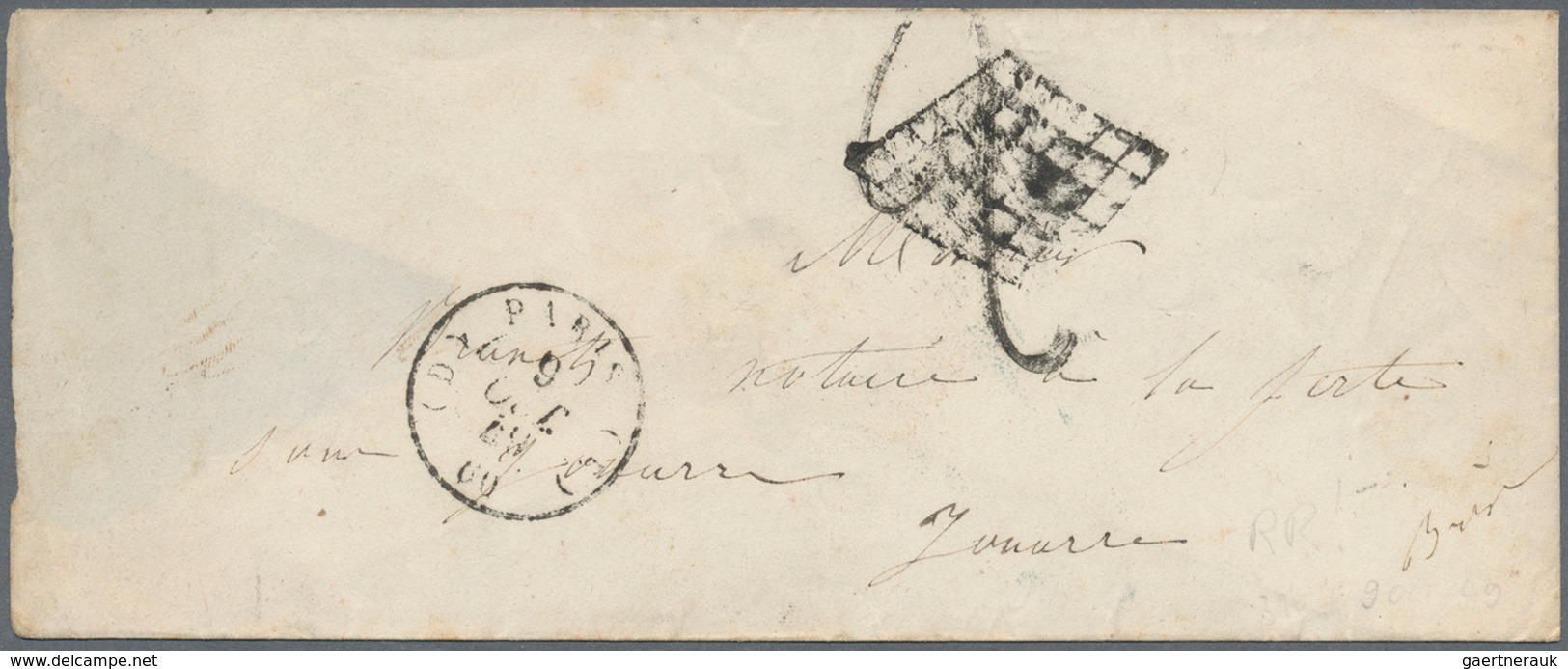 26361 Frankreich: 1811/1871, lot of 30 stampless covers from some pre-philately, showing a lovely selectio