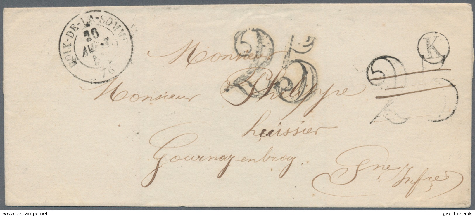 26361 Frankreich: 1811/1871, lot of 30 stampless covers from some pre-philately, showing a lovely selectio