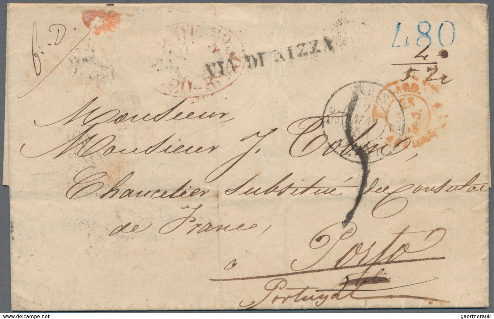 26361 Frankreich: 1811/1871, lot of 30 stampless covers from some pre-philately, showing a lovely selectio