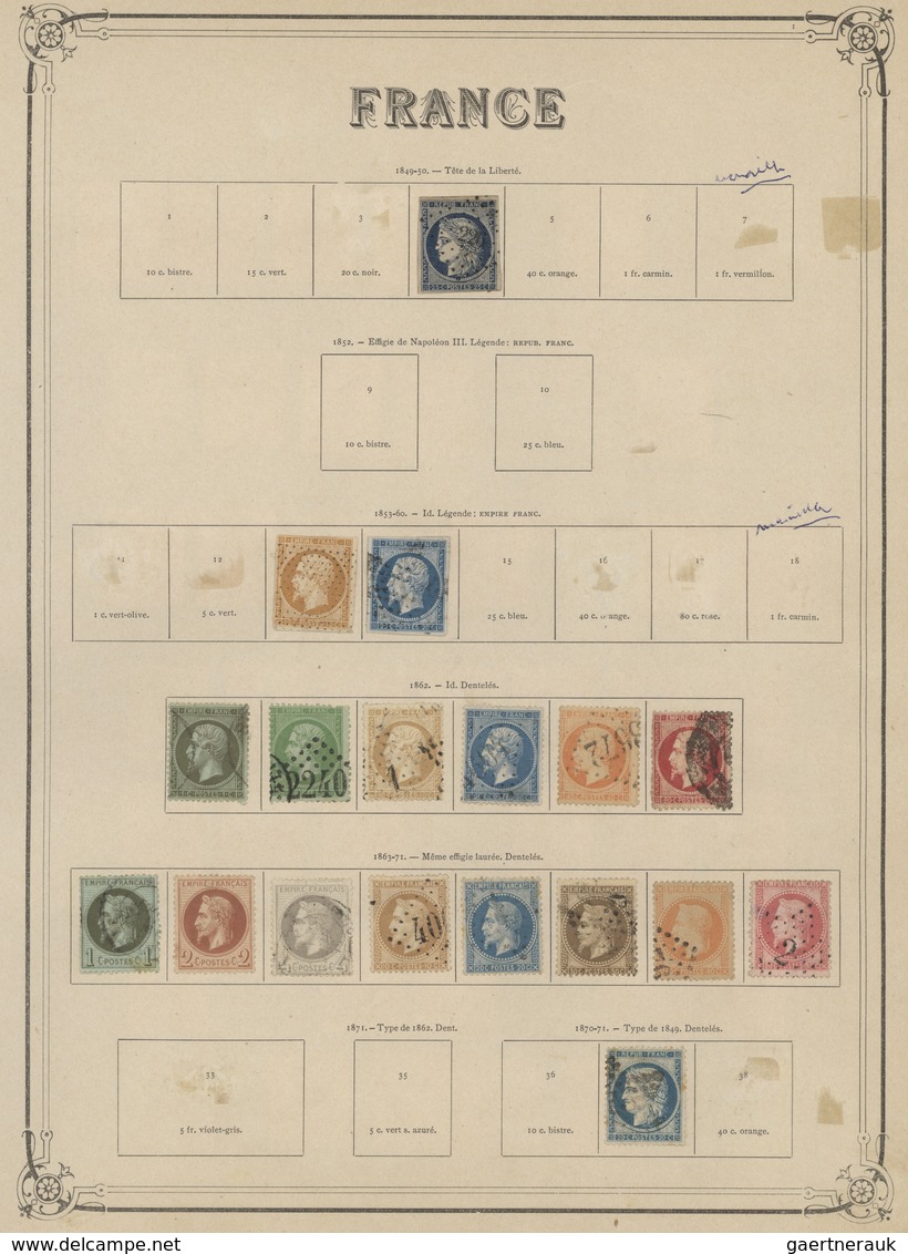 26368 Frankreich: 1849/1920, Collection On Old Yvert Leaves Beginning With A Great Deal Of Ceres And Naopl - Oblitérés