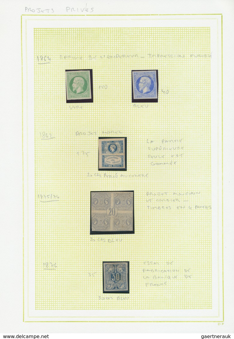 26395 Frankreich: 1860/1870 (ca.), ESSAIS, Specialised Collection Of Apprx. 190 Pieces, Comprising Bordes, - Oblitérés