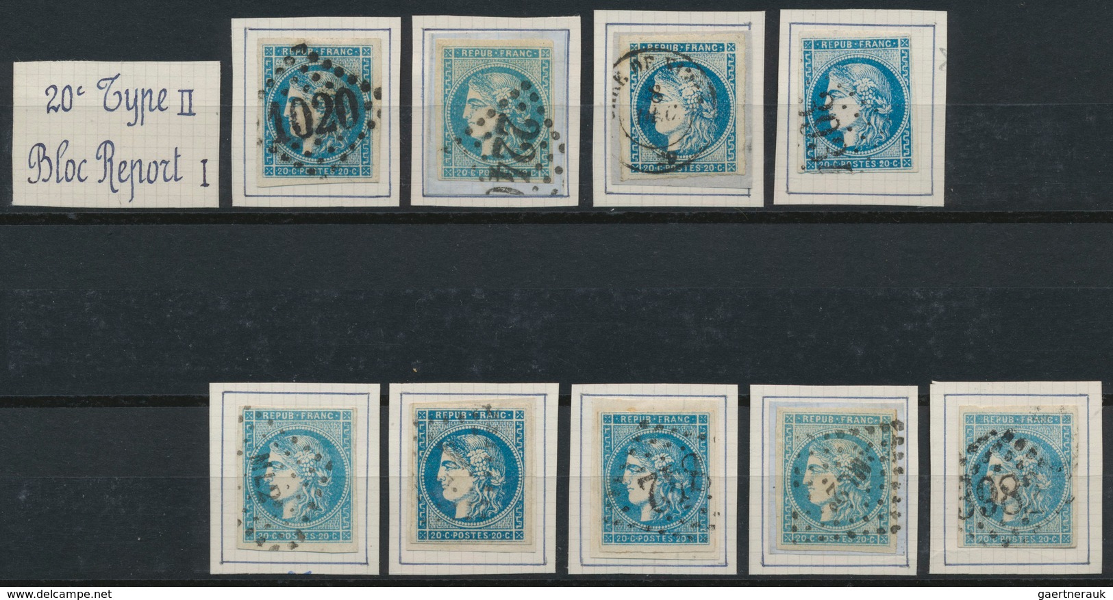 26405 Frankreich: 1870/1871, Bordeaux Issue, 20c. Blue, Lot Of 42 Stamps, Various Shades/types, Nice Range - Oblitérés